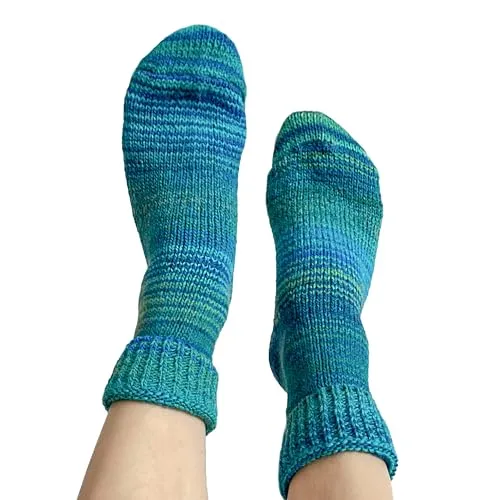 alpengoa 1 Paar Stricksocken mit Umschlag (Blau 43-46)