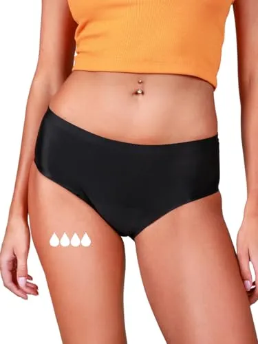 Taynie Seamless Nahtlose Periodenunterwäsche - Auslaufsicherer Periodenslip für bis zu 12 Std - Inkontinenz Schutzhosen & Unterwäsche - Hauchdünn, unsichtbar und ersetzt 2 Tampons, ideal für nachhaltigen Schutz und bis 60°C waschbar.
