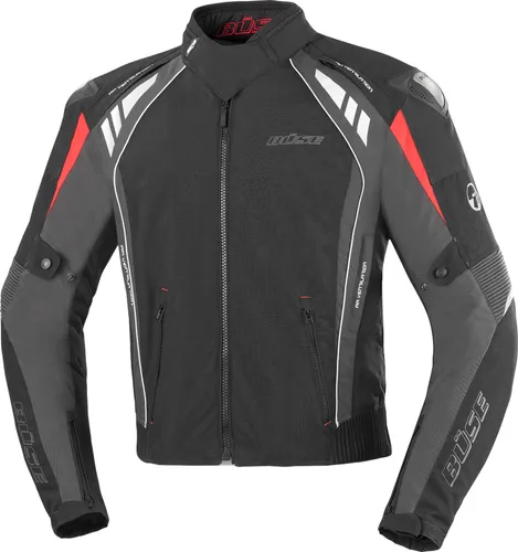 Büse B. Racing Pro Jacke schwarz / anthrazit XS - Motorradjacke mit Humax-Klimamembran für besten Fahrkomfort bei jedem Wetter. Abriebfestes Material und herausnehmbare Protektoren bieten Sicherheit und Flexibilität für anspruchsvolle Biker.