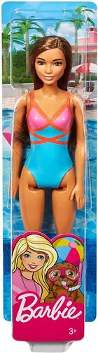 Mattel GHW40 Barbie Beach Puppe (blau) Badeanzug