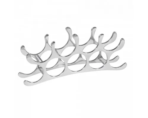 FINEBUY Weinregal FB42125, Aluminium für 9 Flaschen - Elegantes Weinregal aus Aluminium (55x20x12 cm) für bis zu 9 Flaschen. Ideal zur stilvollen und sicheren Aufbewahrung Ihrer Lieblingsweine in der Küche oder im Wohnbereich.