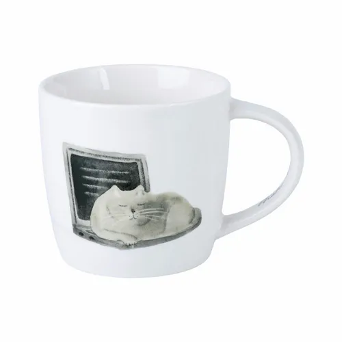 Maxwell & Williams Becher Feline Friends - Computer Cat, Tasse, Porzellan, 400ml