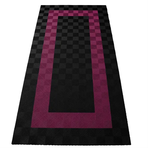 RAMROXX Performance Bodenfliesen Garagenboden Set 2,8mx5,6m Schwarz Pink - Robuste Kunststoffbodenfliesen für den Garagenboden, ideal für langlebige Nutzung. Set enthält alles für eine einfache Verlegung und sorgt für eine ansprechende Optik.