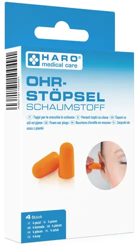 HARO Gehörschutzstöpsel, Schaumstoff, orange 4