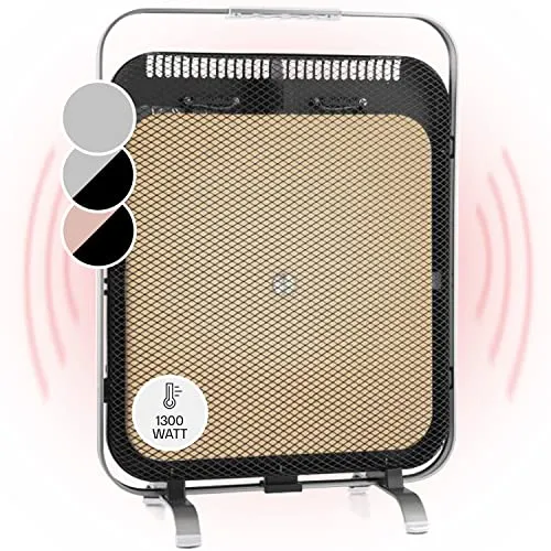 Klarstein Infrarotheizung 1300W - Energiesparende Elektroheizung mit einzigartigem Marmorspeicher, der Wärme langanhaltend speichert. Ideal für mobile Nutzung und ausgestattet mit Thermostat und Frostwächter.