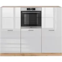 Vicco Küchenzeile R-Line Eiche Weiß Hochglanz mit Backofen von Vicco