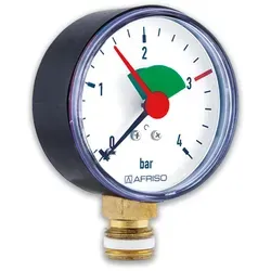 Rohrfeder-Manometer für Heizung/Sanitär - Radial, verschiedene Ausführungen (Ausführung: Ø63 mm. 1/4''. 3bar Markierung)