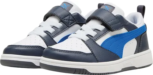 Puma Rebound V6 Lo AC+ PS Sneakers Kinder - 34 - Sneaker für Kinder, ideal für Schule und Spielplatz. Robuste Synthetik-Oberfläche, elastischer Schnürverschluss und Knöchelstütze bieten optimalen Komfort und Halt.