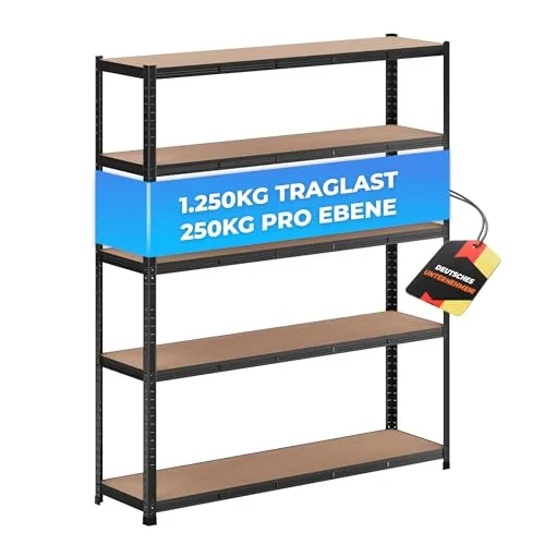 ALL Premium Schwerlastregal 180x90x40cm Silber von ALL