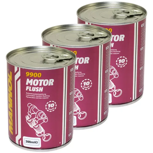 MANNOL Motor Flush Reiniger Motorspülung 3 Stück á 300 ml Motorreiniger