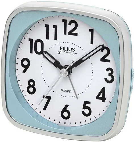 FILIUS zeitdesign Wecker FILIUS Quarz Wecker 0601-5 hellblau Snooze LED schleichende Sekunde