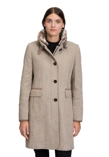 Gil Bret Wollmantel mit Wolle und Stehkragen, braun 46 EU - Funktionsjacke aus 70% Wolle, atmungsaktiv und wärmend, perfekt für kalte Tage mit elegantem Stehkragen und tailliertem Schnitt.
