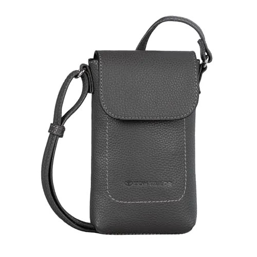 TOM TAILOR Elis Damen Handytasche - Umhängetasche in Grau, leicht und handlich mit praktischen Maßen (12x3x19 cm) und verstellbarem Schulterriemen für individuellen Komfort – der perfekte Begleiter für den Alltag.