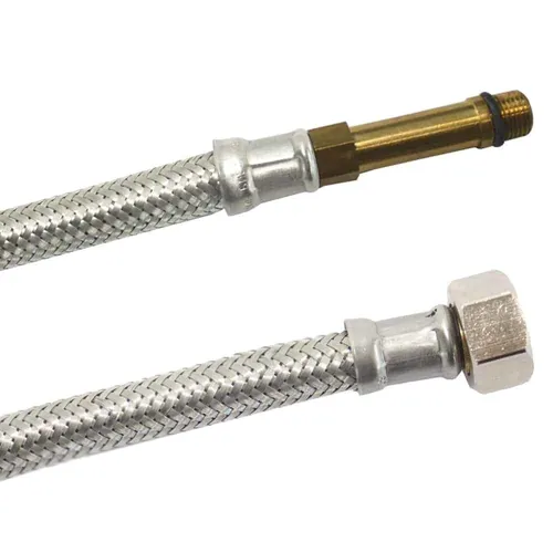 Flexibler Panzerschlauch DN8 Edelstahl 800mm, M10 x 3/8'