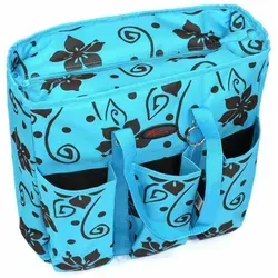 Kühltasche Thermotasche Picknicktasche Satteltasche Blumendesign türkis