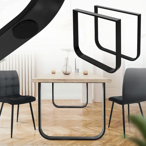 ML-DESIGN Tischbein 2er Set – Metall Tischgestell im Industrial-Design - Tischbeine aus pulverbeschichtetem Stahl für langlebige DIY-Projekte. Einfache Montage mit vorgebohrten Löchern und stabiler O-Form für kreative Möbelgestaltungen.
