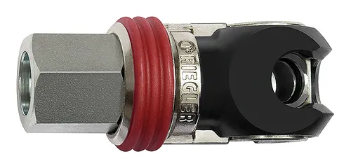 Riegler Schwenk-Sicherheits-Kupplung NW7,2 - IG G3/8 aus Stahl - Sonstiges Zubehör, bietet hohe Sicherheit und Flexibilität in pneumatischen Anwendungen.