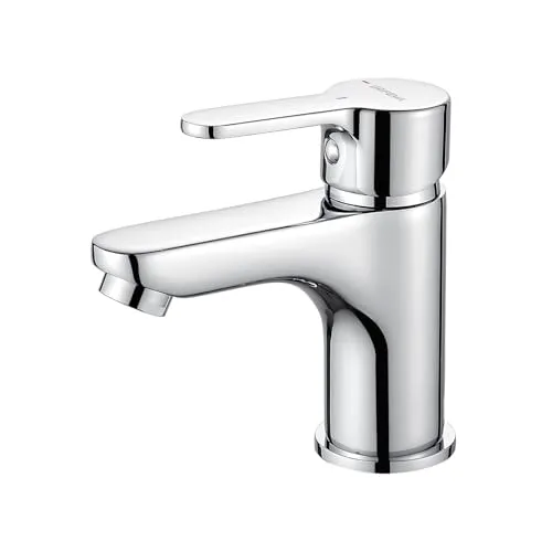 GRIFEMA Wasserhahn Bad Einhebelmischer, Waschtischarmatur Chrome Keramikkartusche, Perlator, Tropffrei und Wassersparend, Werkzeuglose Montage, Modell G11003