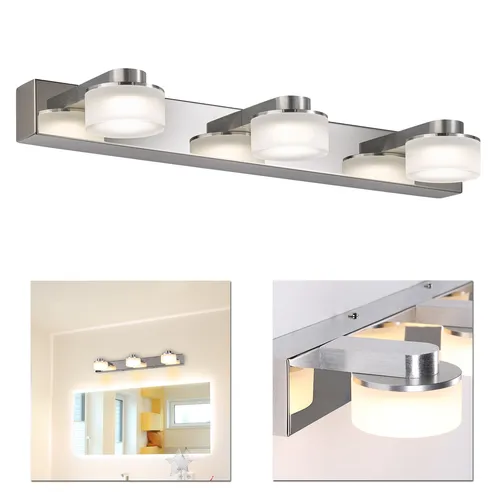 Moderne 3-flammige LED Wandleuchte in Chrom in silber von H4L