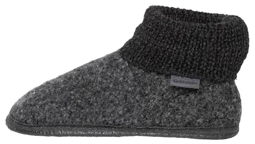 Gottstein Wool Venture High Hüttenschuh aus Walkstoff - Grau - Größe 40 - Hochwertiger Hüttenschuh aus innovativem Walkstoff mit rutschfester Naturkautschuksohle und gepolsterter Innensohle für hohen Tragekomfort. Ideal für gemütliche Stunden zu Hause.