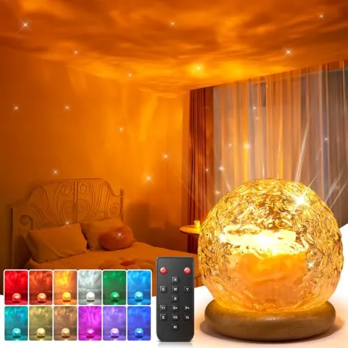 LED Deko Lampe Nachttischlampe Sternenhimmel Projektor – 16 RGB Farben mit Fernbedienung
