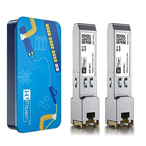 Stück, 1000BASE-T SFP Transceiver, SFP zu RJ45, 1.25G Kupfer SFP zu Ethernet Modul Kompatibel mit Cisco GLC-T/SFP-GE-T, MA-SFP-1GB-TX, Ubiquiti UniFi UF-RJ45-1G, Mikrotik S-RJ01, Netgear AGM734... 2