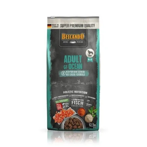 BELCANDO® Trockenfutter GF Ocean Adult - Hundefutter für aktive Hunde mit 40 % frischem Fisch, ideal bei Unverträglichkeiten gegen Landtierproteine. Glutenfrei und ohne künstliche Zusatzstoffe – für beste Verträglichkeit und Vitalität!
