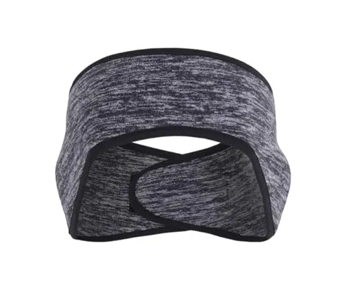 axy Stirnband Ohrenschutz für Damen und Herren mit Klettverschluss - Winter/Frühling/Herbst Sport Haarband Elastisch Ohrenwärmer Kopfband für Jogging Laufen Wandern Fahrrad OHR2 (Grau-meliert)