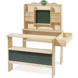 howa großer Kaufladen für Kinder aus Holz - Kaufläden & Zubehör: Stabiler Holzkaufladen mit Lernuhr und Schreibtafeln, ideal für kreatives Spielen und Lernen mit viel Stauraum.