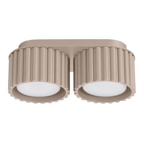 SOLLUX lighting Deckenlampe Aura - 2 Flammig LED Strahler in Taupe - Moderne Deckenlampe aus Aluminium mit geometrischem Design, ideal für skandinavische und minimalistische Räume. Langlebig und stilvoll, perfekt für Wohnzimmer, Flure und Büros.