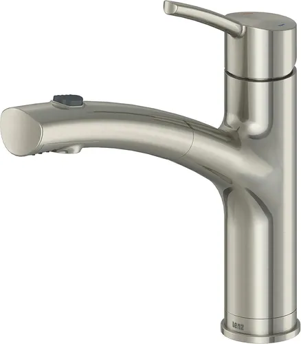 Lenz NEXO² Küchenarmatur mit Handbrause nickel-matt 46070022 - Handbrausen, inklusive Schnellbefestigung und keramischer Wassersparkartusche für effizienten Wasserverbrauch, ideal für moderne Küchen.