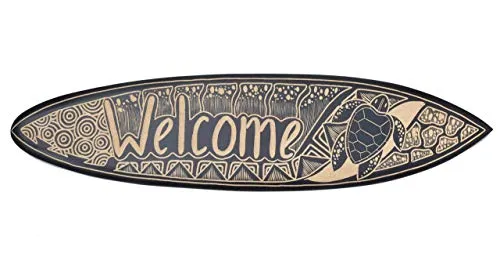 Interlifestyle Surfboard 100cm Welcome mit Schildkröte Motiv Dekoration zum Aufhängen Lounge Style Surfbrett