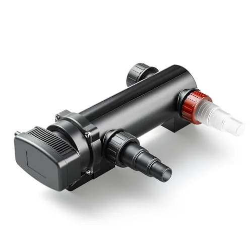 SunSun CUV-318 Teichklärer - UV-Sterilisatoren für Teichfilter & Teichpumpe, effektive Algenkontrolle mit 3000 l/h und 18 W UVC-Lampe für klares, gesundes Teichwasser.