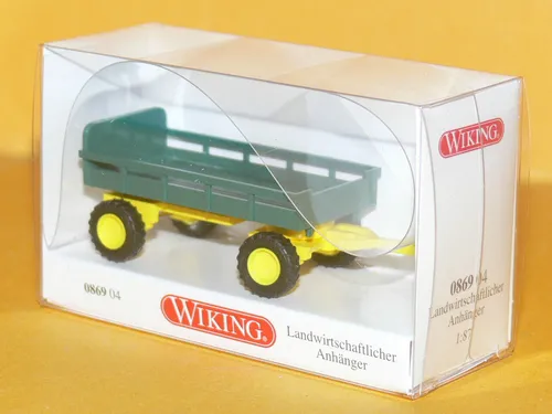 WIKING 086904 1:87 Landwirtschaftlicher Anhänger - grün, detailgetreues Modell von 1951-62, ideal für Sammler und Landwirtschafts-Enthusiasten