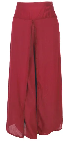 Palazzohose, offene Boho Sommerhose, Hosenrock - rot