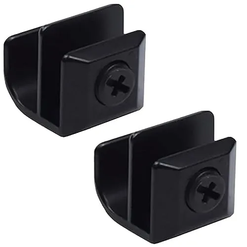 Heuskay 2 Stück Glastürgriff, Glasclipgriff, Zinklegierung Kein Bohren Türklammern Klemmen zieht Griffe Knöpfe für Glas 3-5mm Vitrine Vitrine Schublade, C (Schwarz)