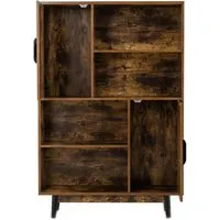 Costway Bücherregal aus Holz, Braun, 80 cm hoch - Stilvolles Holzregal mit großem Stauraum für Bücher und Dekoration. Ideal für Wohnzimmer, Schlafzimmer oder Büro. Stabil und sicher mit Kippschutz.