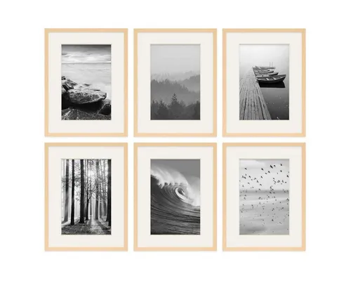 PHOTOLINI Bilderrahmen 6er Set 30x40 cm Modern Schmal in beige von Photolini