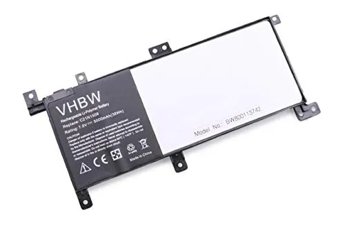 vhbw Akku kompatibel mit Asus F556UV-XX185T, F556UV-XX249T, F556UV-XX305T Notebook (5000mAh, 7,6V, Li-Polymer)