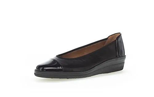 Gabor Ballerina Schwarz 42 EU – Elegante Damen Schuhe - Stylische Ballerina in Größe 42, aus hochwertigem Glattleder. Ideal für jeden Anlass, mit bequemem Microfutter und optimaler Passform.