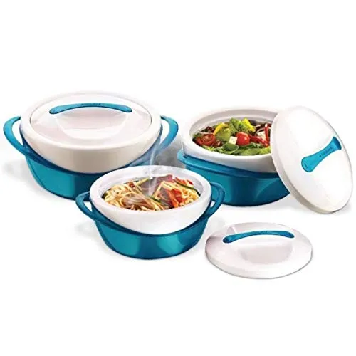 Pinnacle Thermoware, 3 Stück Set Auflaufform – große Suppen- und Salatschüssel Set – isolierte Servierschale mit Deckel – tolle Schale für Urlaub, Abendessen und Party – 2,6 qt. 1,25 qt. 0,6 qt.