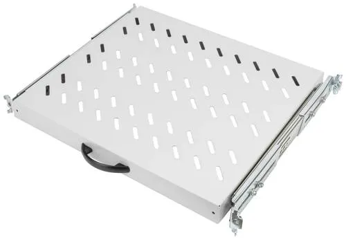 Digitus DN-19 TRAY-2-600 - Ausziehbarer Geräteboden - 19 Zoll Netzwerkschrank-Geräteboden, 1 HE, ideal für die Ablage von nicht 48,3 cm (19