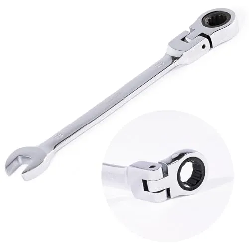 Navegando Kombi-Ratschenschlüssel 13mm,Ratschenringmaulschlüssel mit Gelenk, aus CR-V mit Spiegelpolierter Oberfläche