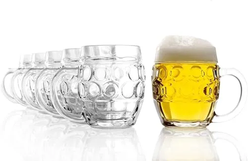 STÖLZLE LAUSITZ Bierglas TÜBINGER 6er Set 0,5 l - Hochwertiges Bierglas-Set mit Eichmarkierung, bruchfest und spülmaschinenfest. Ideal für gesellige Abende, transparentes Kristallglas, 0,5 l Kapazität und 12,1 cm Höhe.