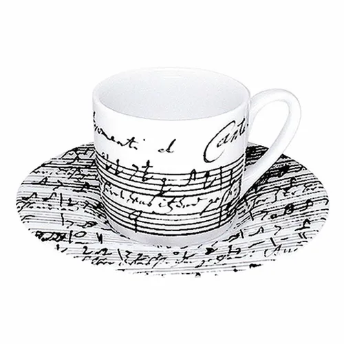 Könitz Cafe Cantata Espresso Set 2-tlg. Tasse Becher Untertasse Porzellan 85 ml