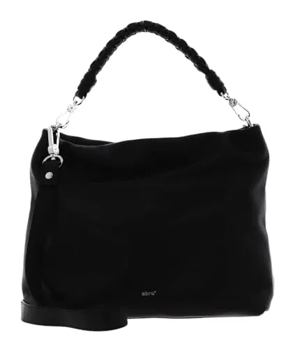 Abro Leather Dalia Hobo Bag Poppy Black/Nickel