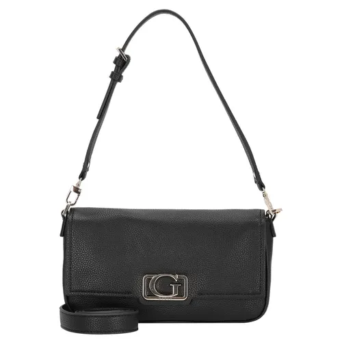 GUESS Circe Flap Shoulder Bag Black - Umhängetasche mit ansprechendem Design, bietet sicheren Stauraum für Ihre Utensilien. Maße: 26 x 13 x 4,5 cm - ein Must-Have für modebewusste Frauen.