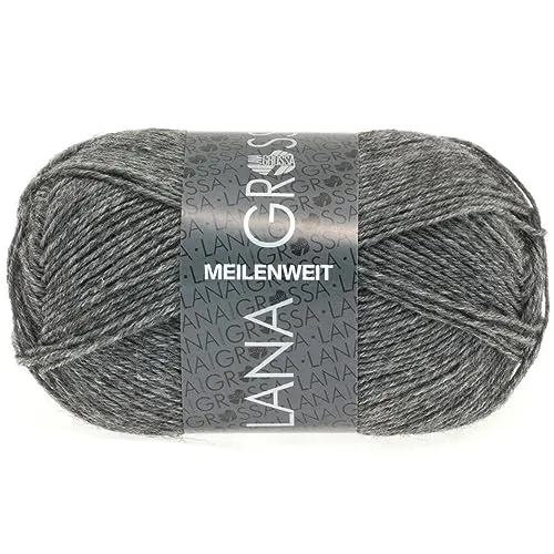 LANA GROSSA Meilenweit 50g | Sockenklassiker, waschmaschinenfest | Handstrickgarn aus 80% Schurwolle & 20% Polyamid | 50g Wolle zum Stricken & Häkeln | 210m Garn FB1104