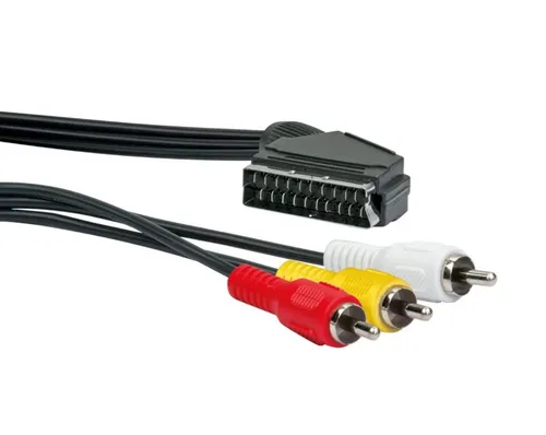 SCHWAIGER SCAC320 Scart Adapter auf VIDEO 3x Cinch Kabel in/out 1,5m NEU