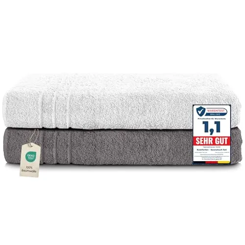 Komfortec 2er Saunatuch Set 80x200 cm von Komfortec